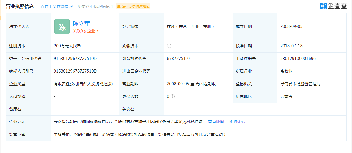 云南明盛养殖有限公司 