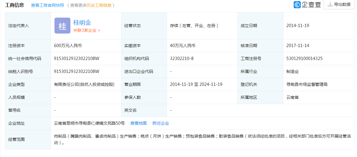 寻甸县伊泰食品有限公司 