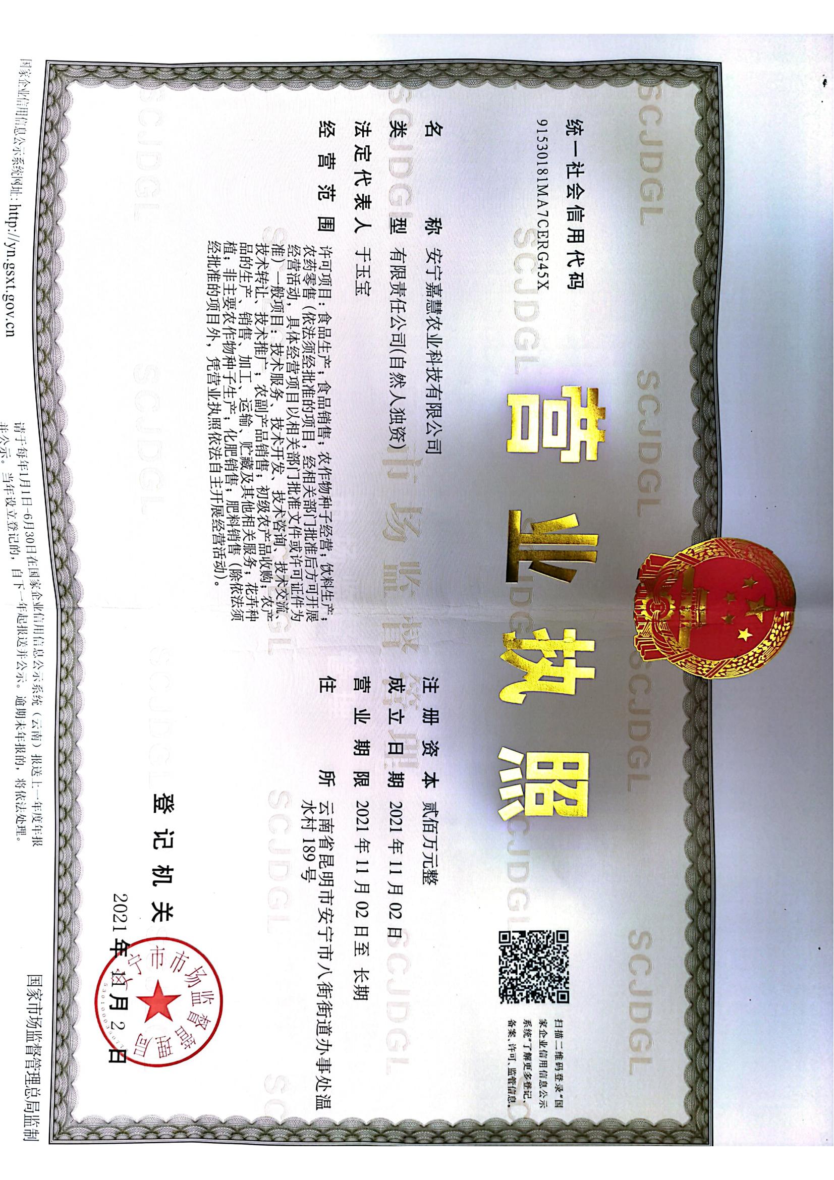 安宁嘉慧农业科技有限公司